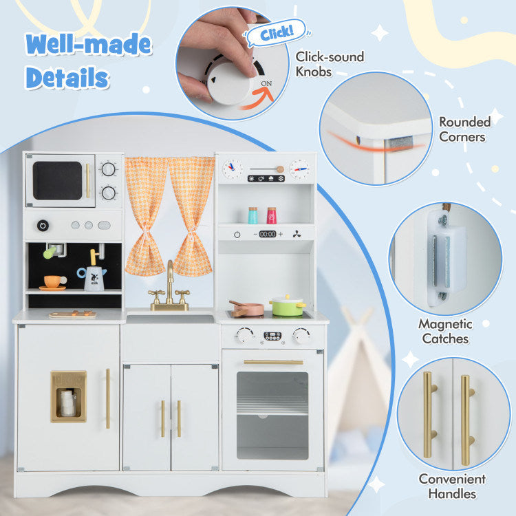 Kids Kitchen Playset with Microwave and Coffee Maker
