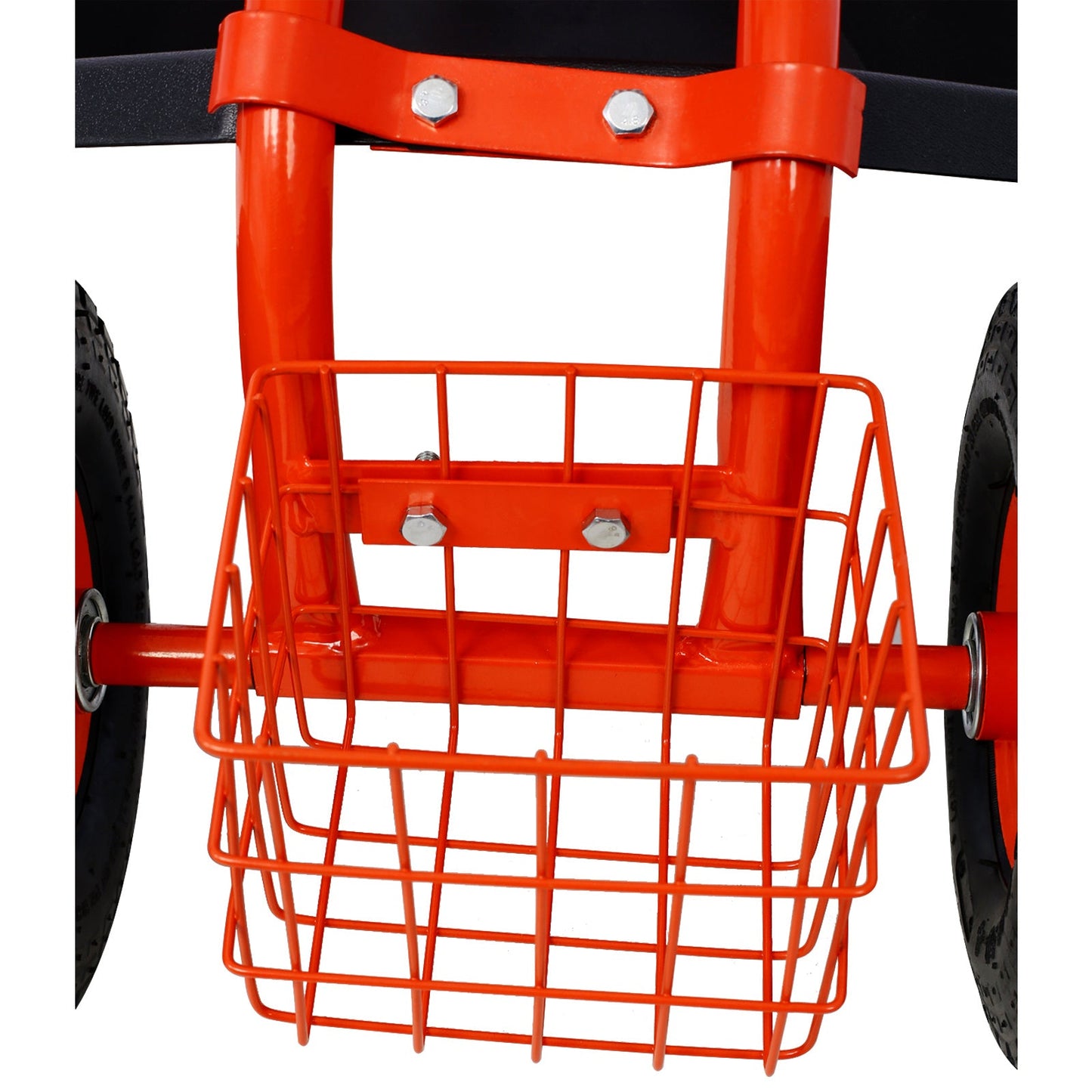 Garden Cart with Wheels & Tool Tray – Red
