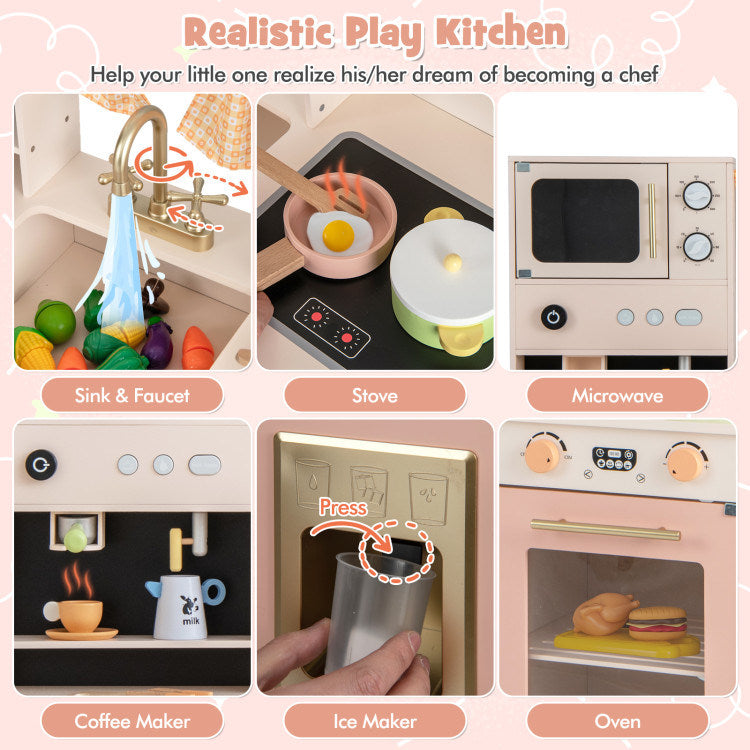 Kids Kitchen Playset with Microwave and Coffee Maker