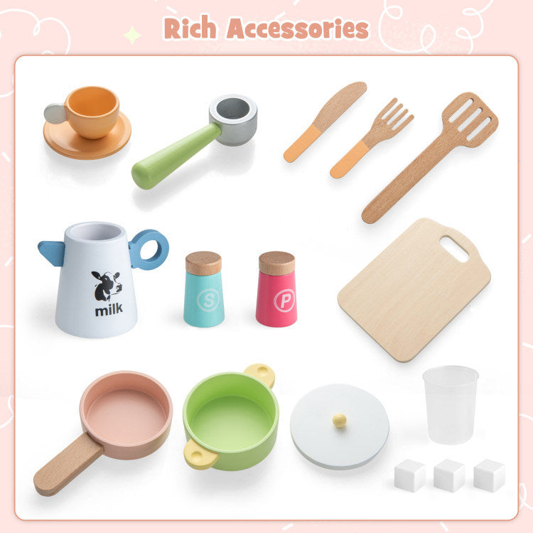 Kids Kitchen Playset with Microwave and Coffee Maker