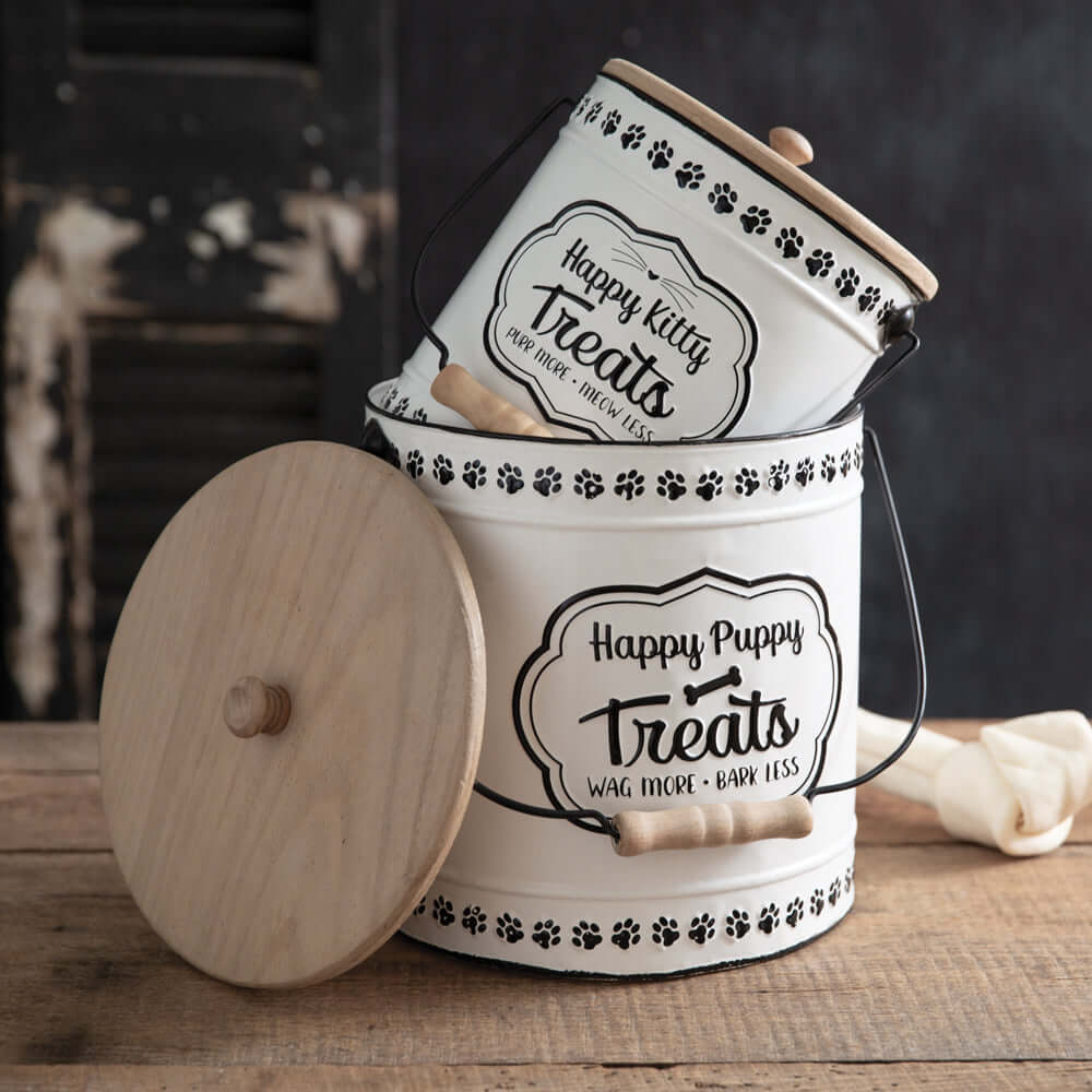 Farmhouse Pet Treat Canisters (Set of 2)