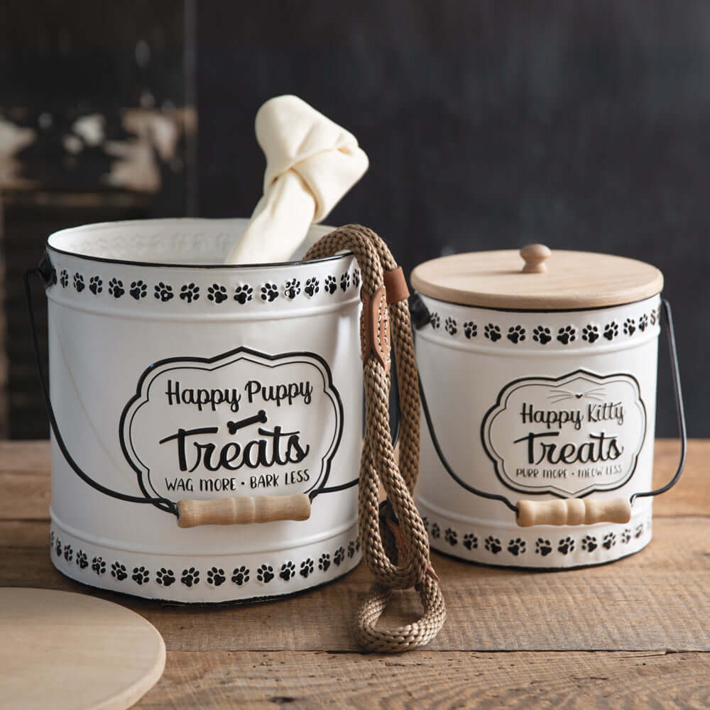 Farmhouse Pet Treat Canisters (Set of 2)
