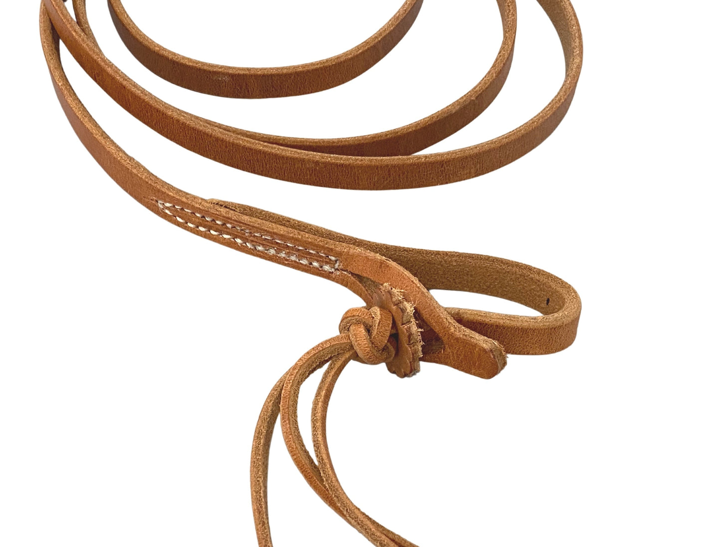 Harness Leather Rattlesnake Roper Reins - 5/8in x 7ft 9in