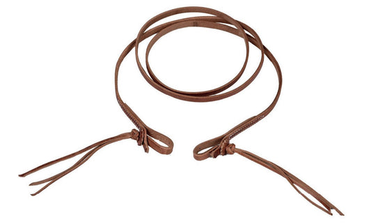 Oiled Harness Leather Rattlesnake Roper Reins - 5/8in x 7ft 9in