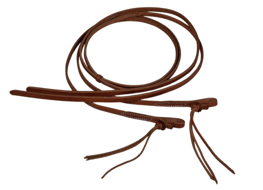 Oiled Harness Leather Rattlesnake Split Reins - 5/8in x 8ft