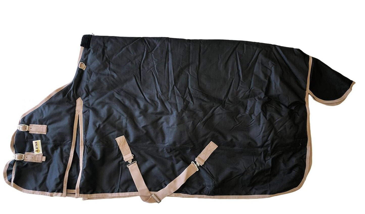 1200D Waterproof Turnout Horse Blanket 400g - Black