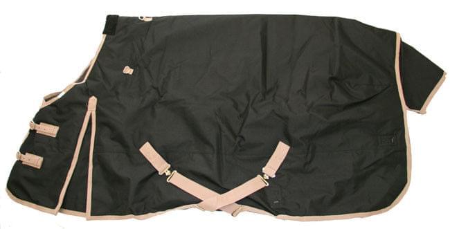 1200D Waterproof Turnout Horse Blanket with Hood - Black