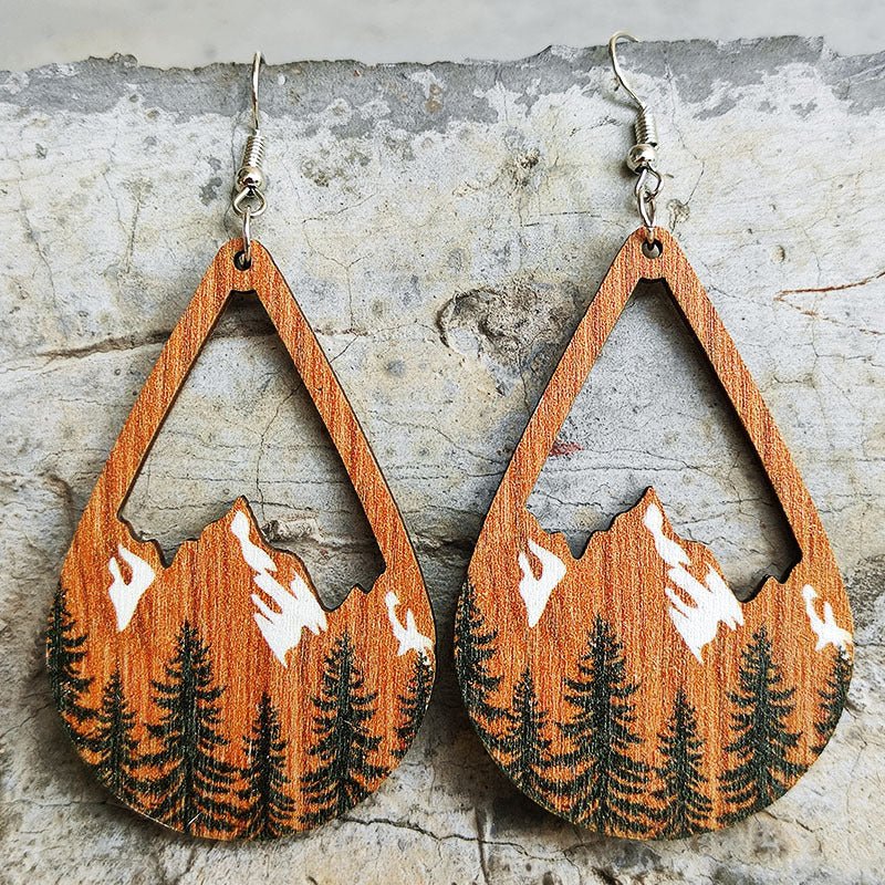 Mountain Teardrop Shape Dangle Earrings