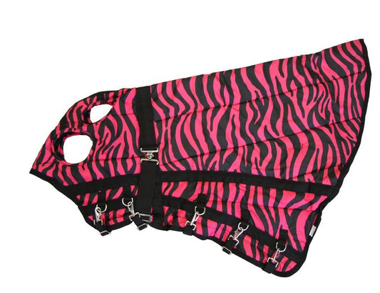 600D Waterproof Hood - Pink Zebra - Small