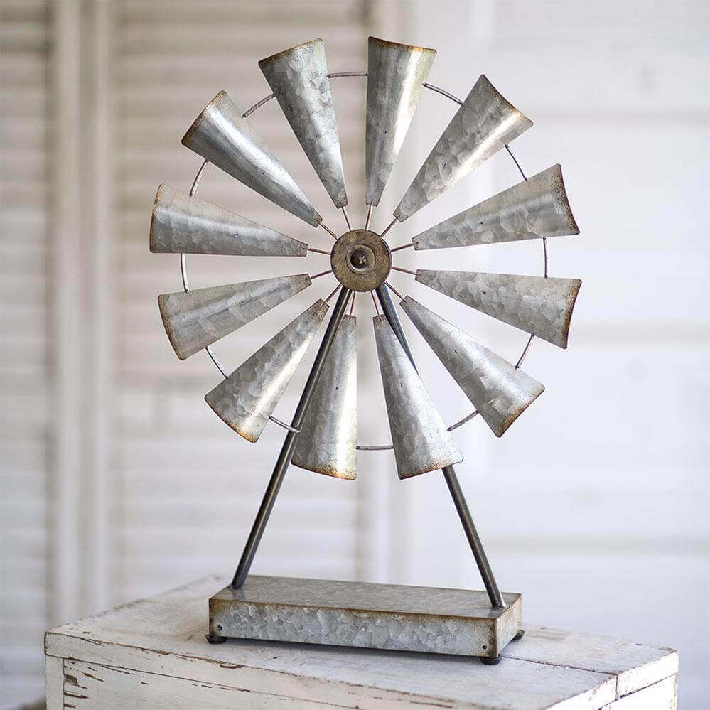 Rustic Metal Farmhouse Tabletop Windmill