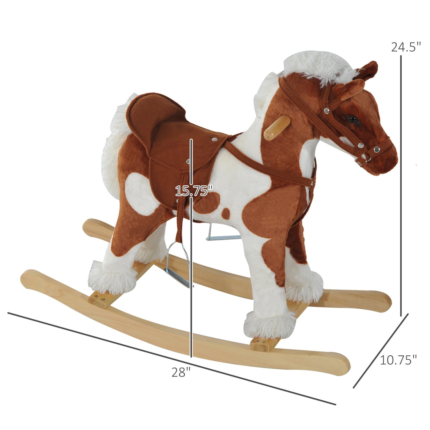 Deluxe Wooden Toddler Rocking Horse Chair
