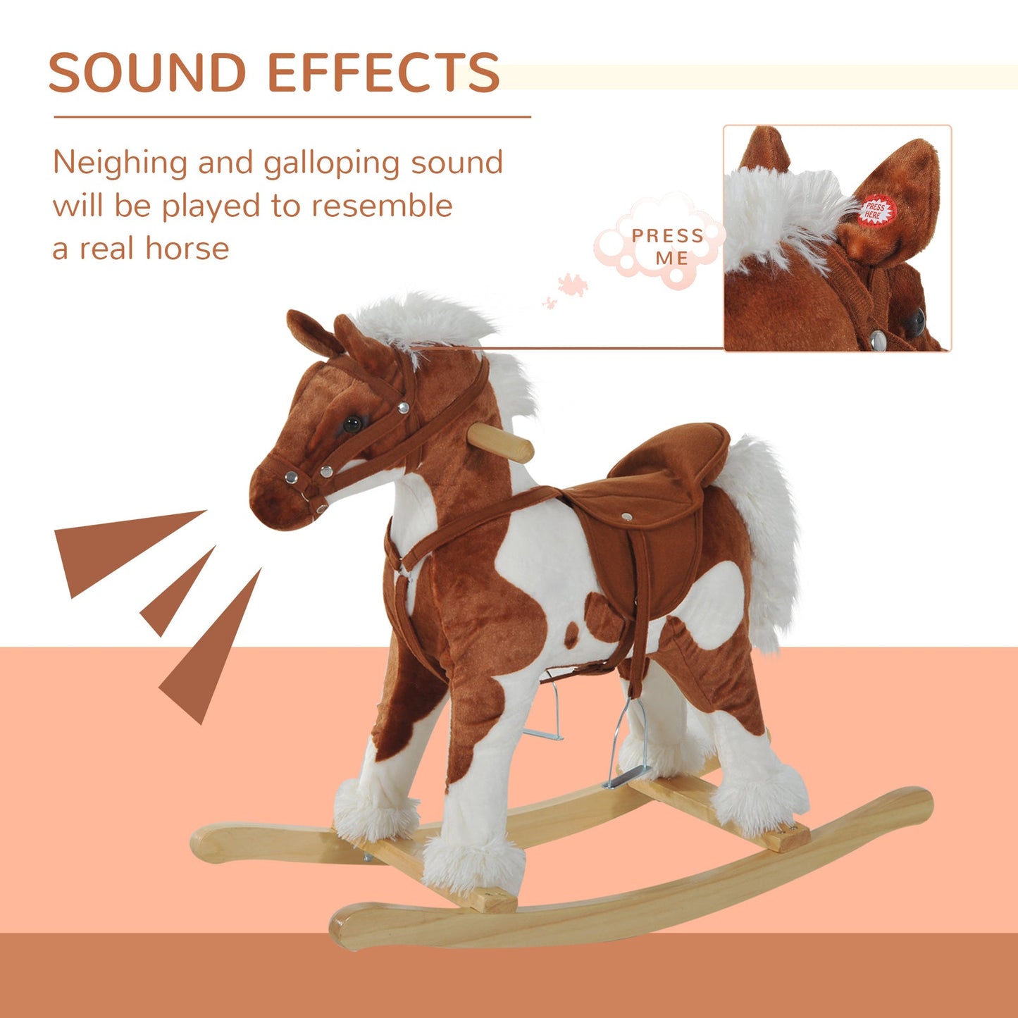 Deluxe Wooden Toddler Rocking Horse Chair
