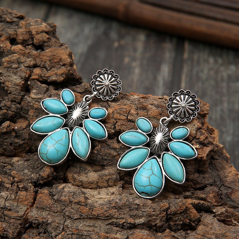 Turquoise Flower Earrings - 2 Colors