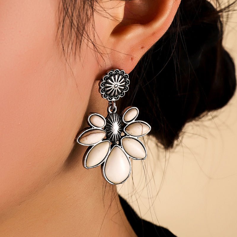 Turquoise Flower Earrings - 2 Colors