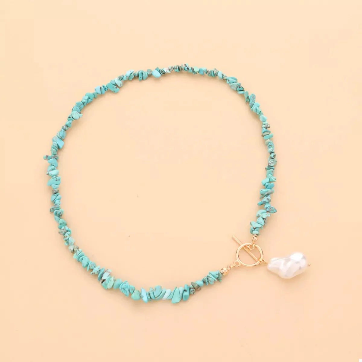 Turquoise Irregular Pearl Necklace