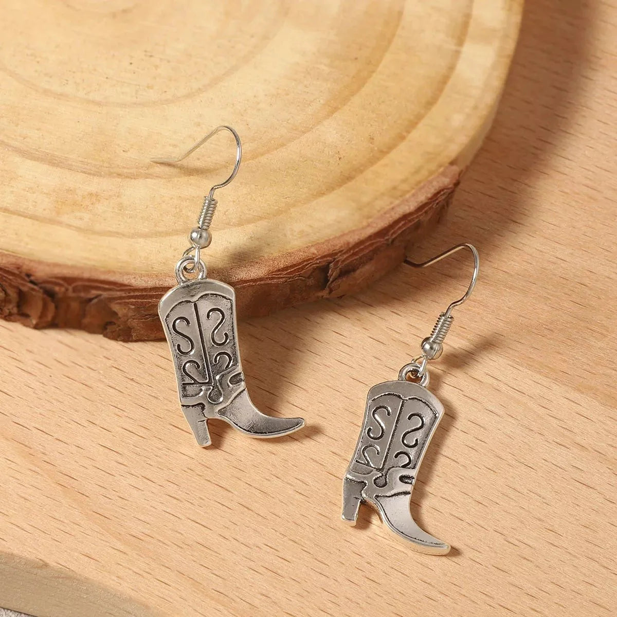Western Cowboy Boot Dangle Earrings