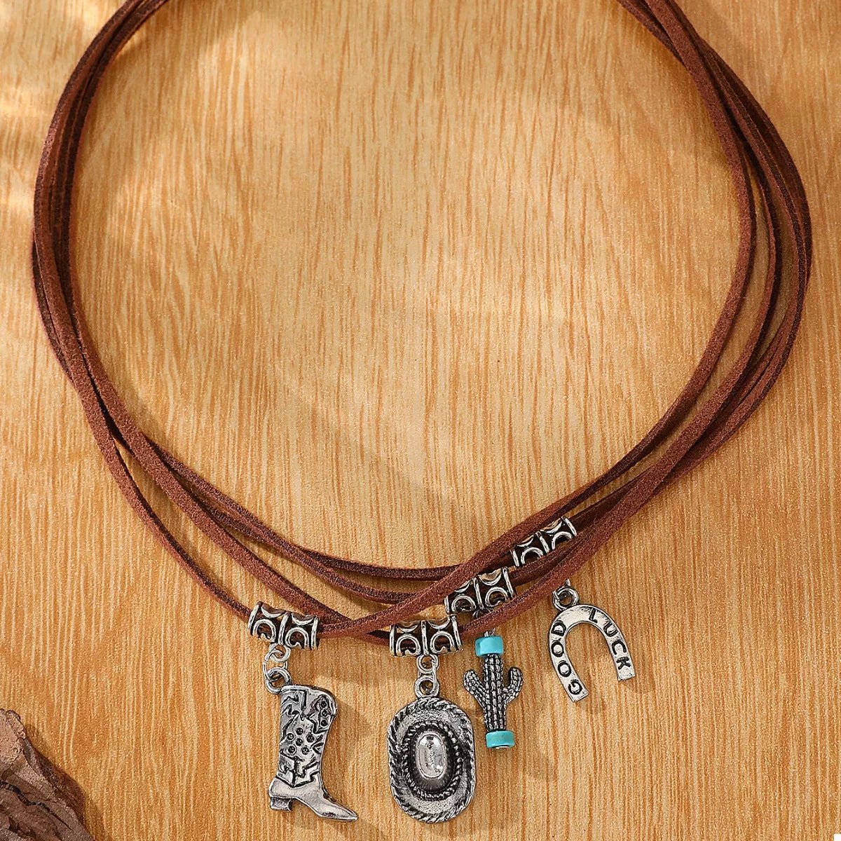 Western Style Four-Layered Charm Necklace
